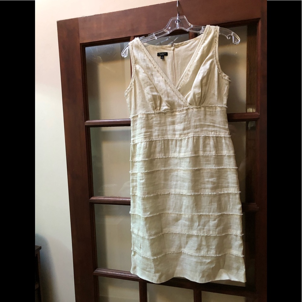Talbots size 4 cream linen dress